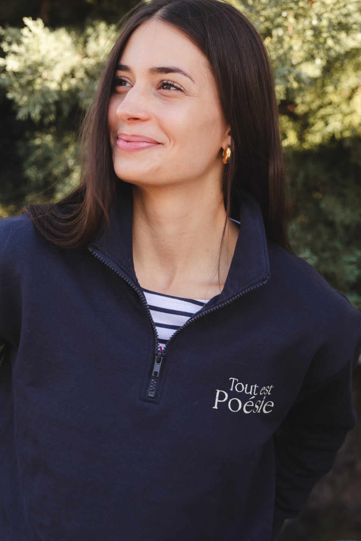 Navy Quarter Zip Sweater
