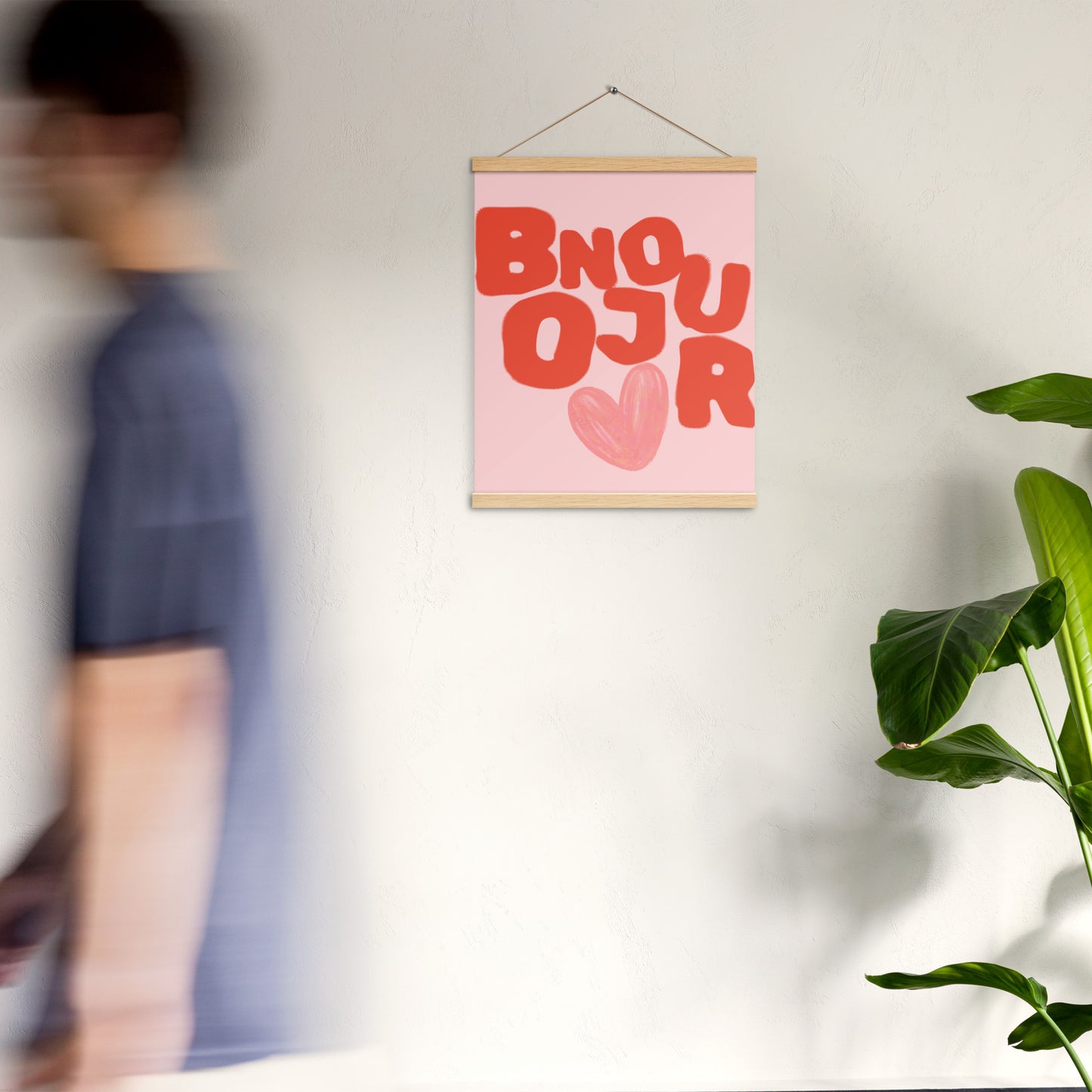 Bonjour Poster with hangers - 40x60 cm