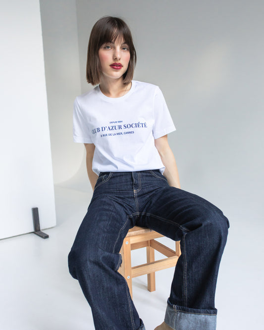 Club d’Azur T-Shirt – Classic White Cotton Tee