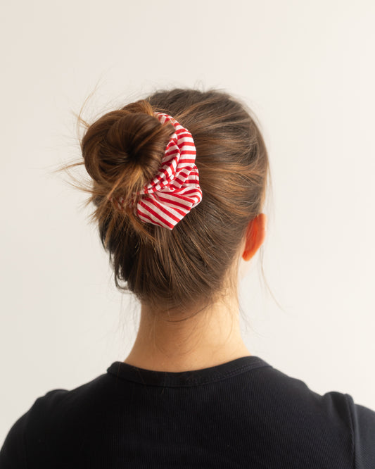 Riviera Large Scrunchie - Red Stripe