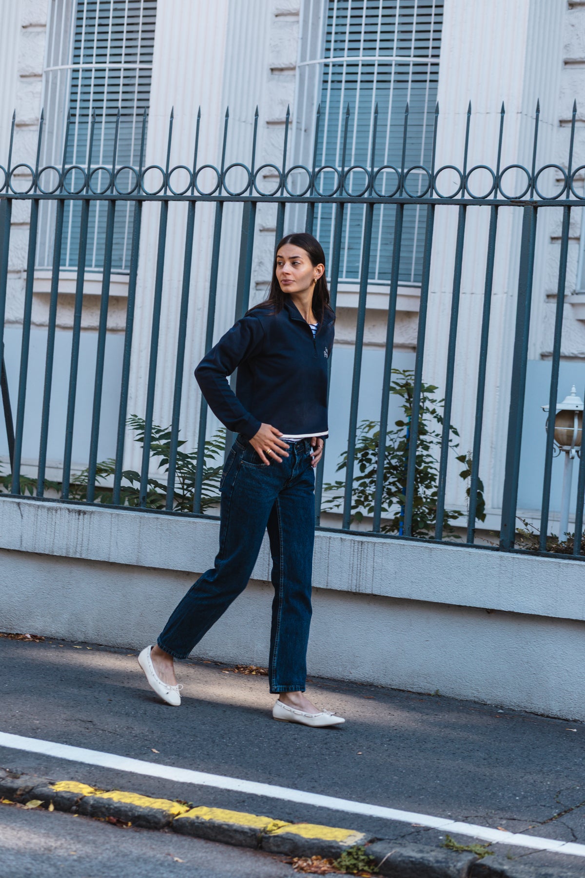Navy Quarter Zip Sweater