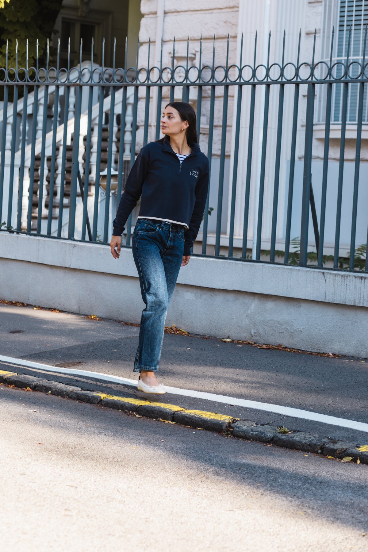 Navy Quarter Zip Sweater