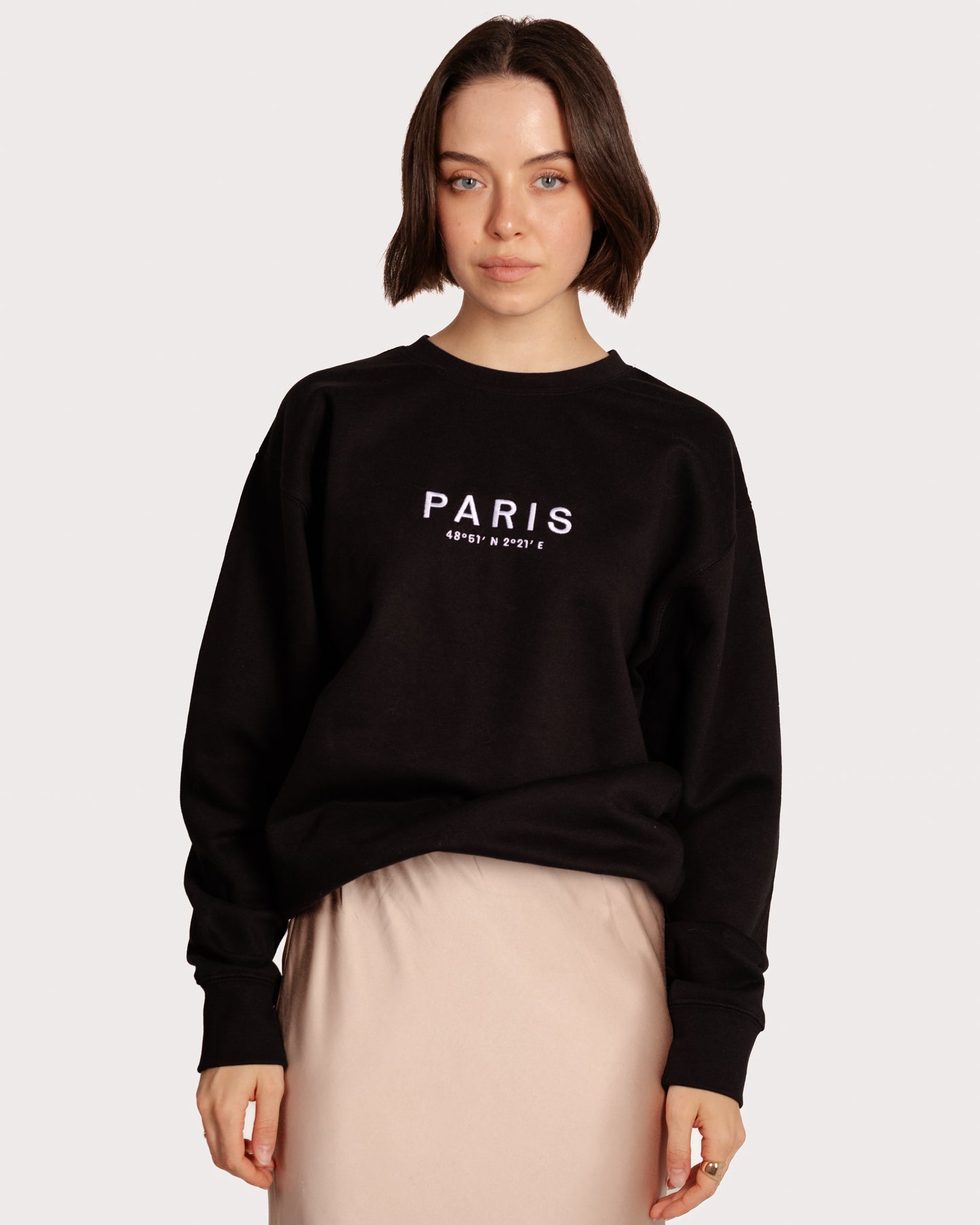 Paris Coordinates Embroidery Sweatshirt