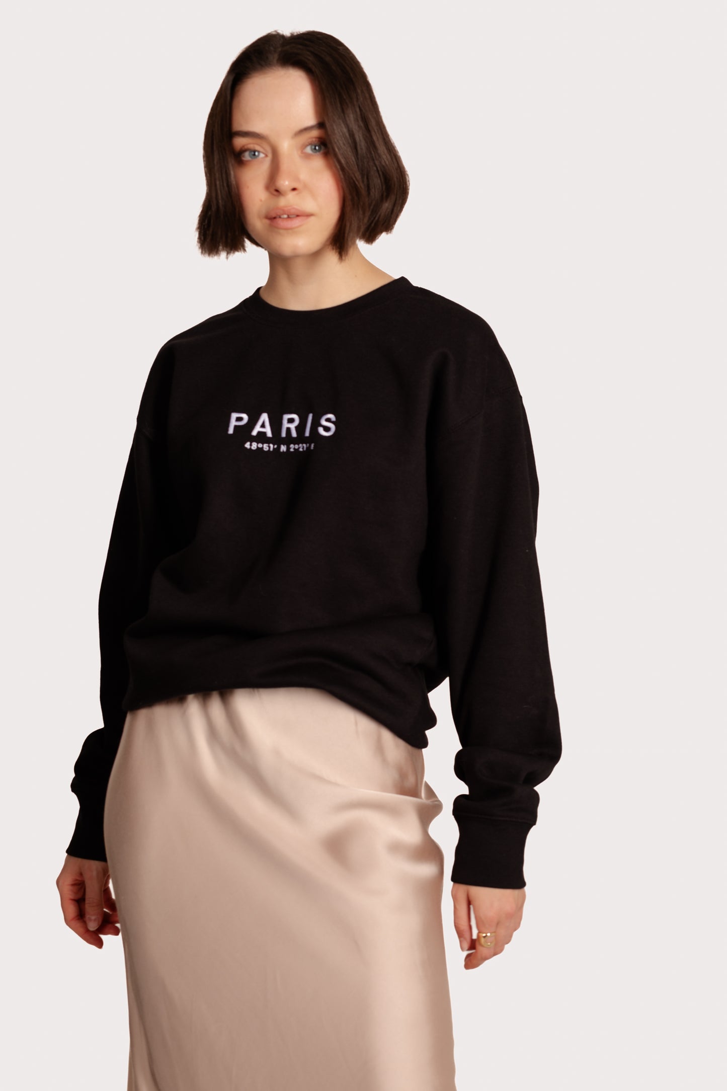 Paris Coordinates Embroidery Sweatshirt