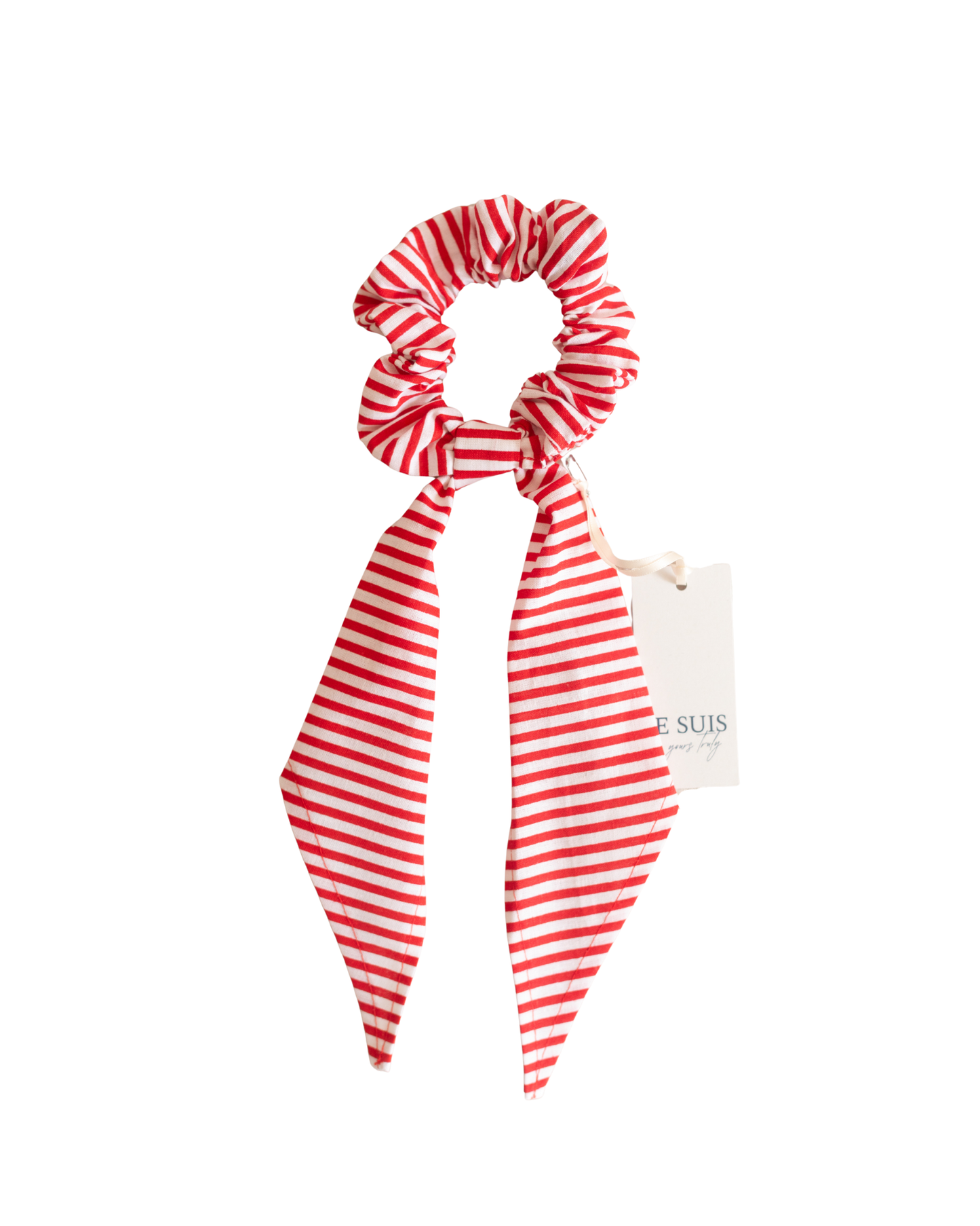 Riviera Bow Scrunchie - Red Stripe