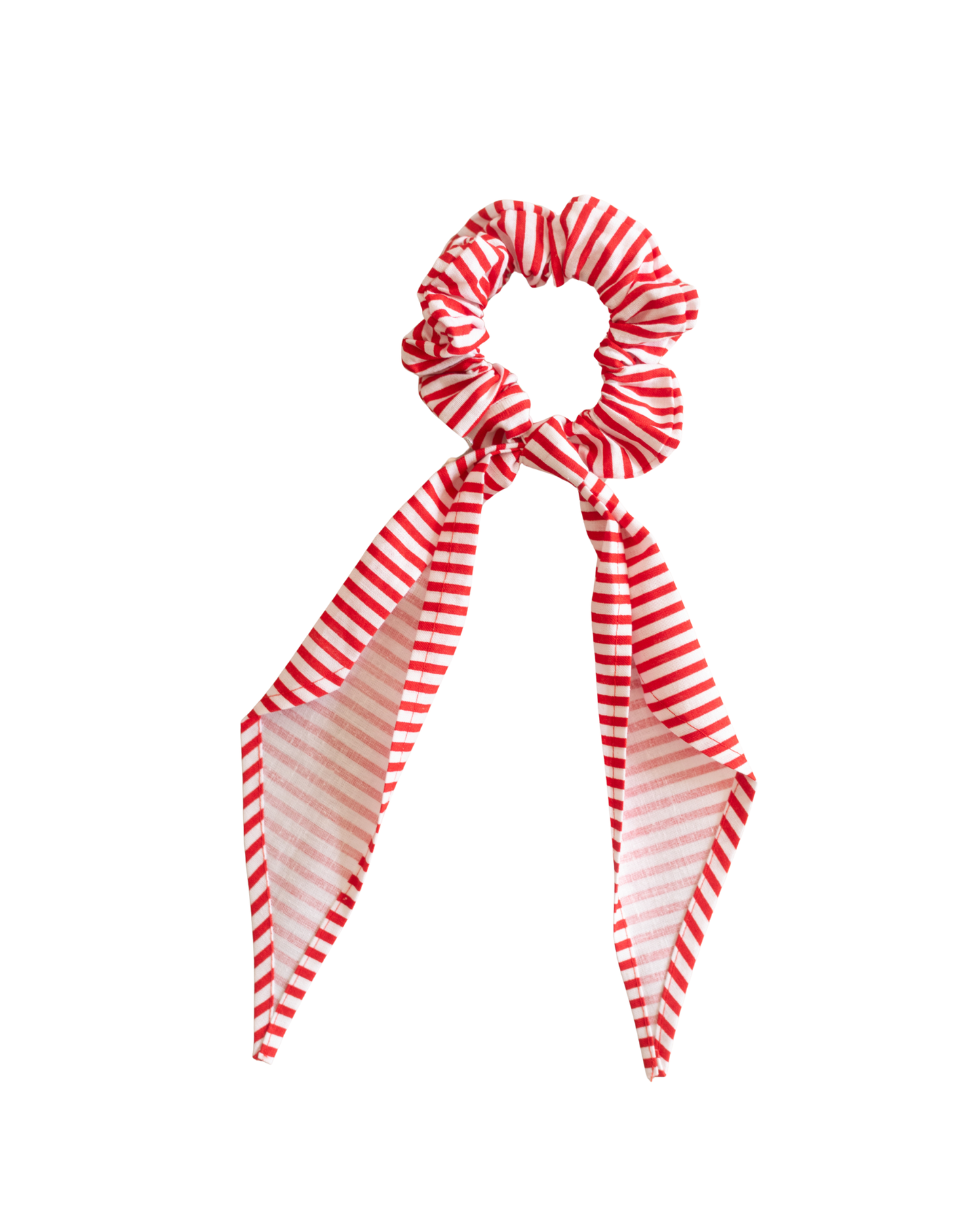 Riviera Bow Scrunchie - Red Stripe