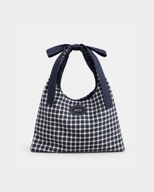 Gingham Knot-Handle Boho Bag - Limited Stock