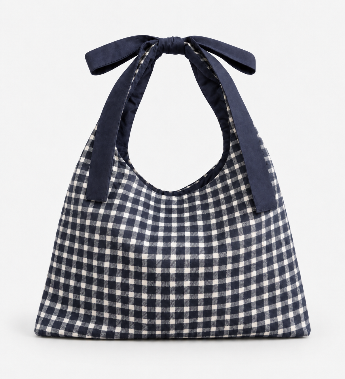 Gingham Knot-Handle Boho Bag - Limited Stock