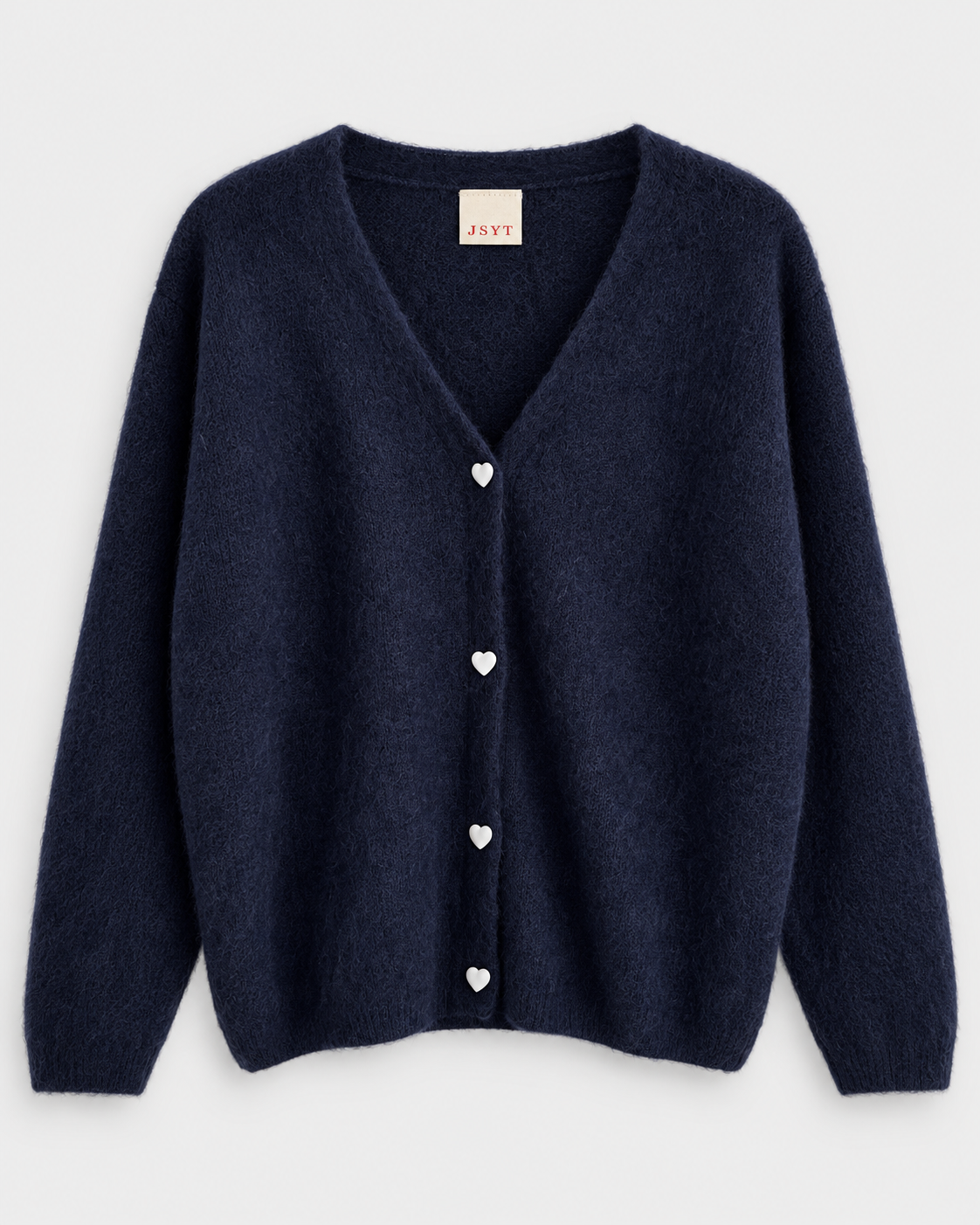 Alpaka Heart-Button Cardigan