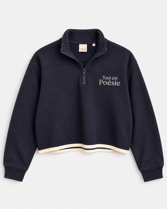 Navy Quarter Zip Sweater
