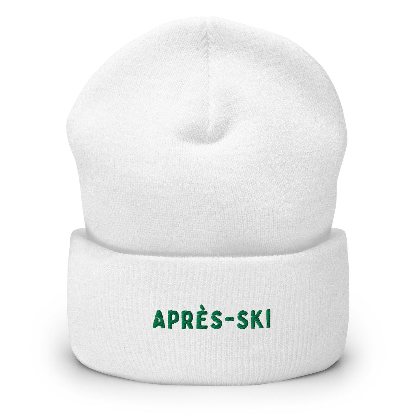 Aprés-ski cuffed beanie with French winter aesthetic