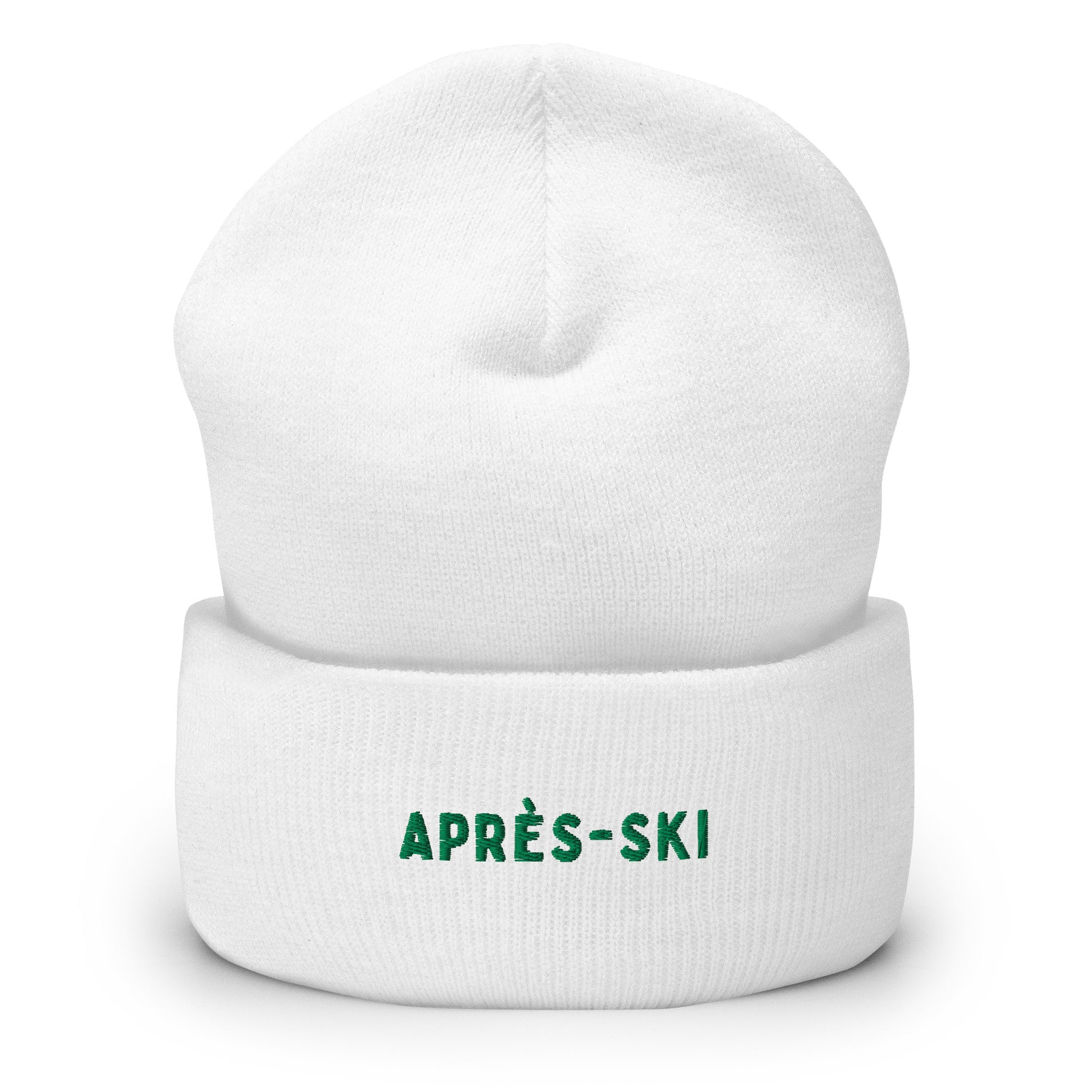 Aprés-ski cuffed beanie with French winter aesthetic