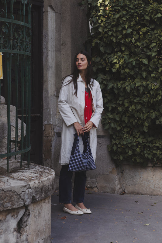 Gingham Knot-Handle Boho Bag - Limited Stock
