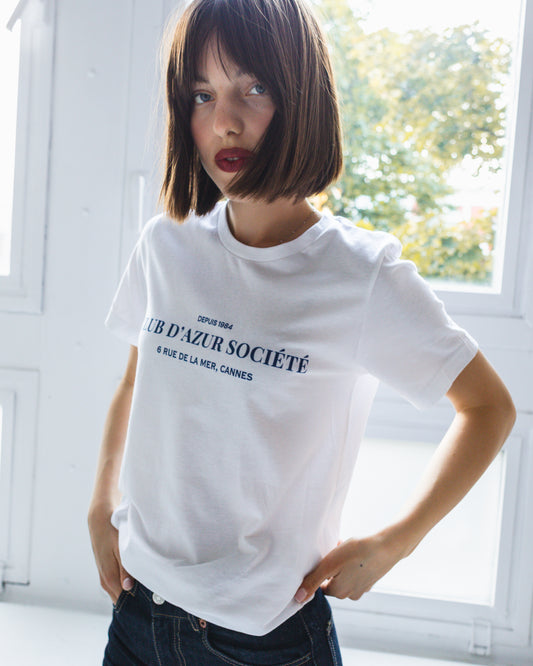 Club d’Azur T-Shirt – Classic White Cotton Tee