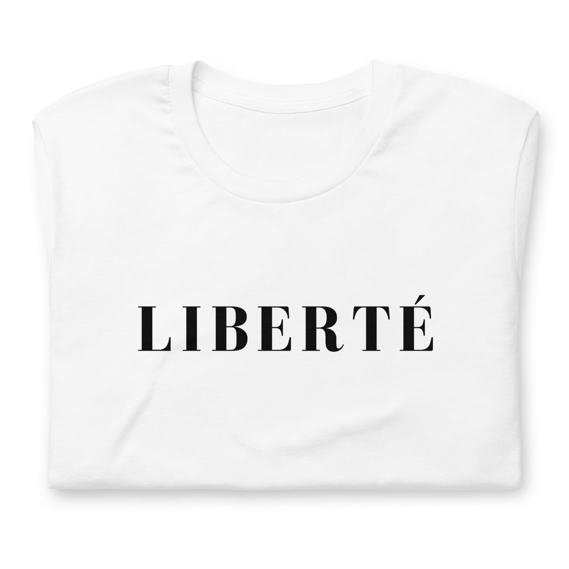 Liberté french word t-shirt, white french tee, liberte sign t-shirt. french clothing.