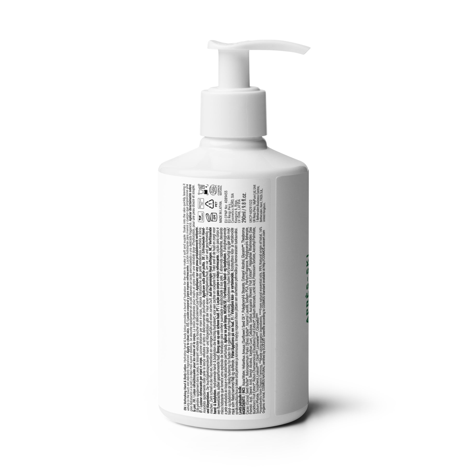 Aprés-ski inspired vegan hand and body lotion