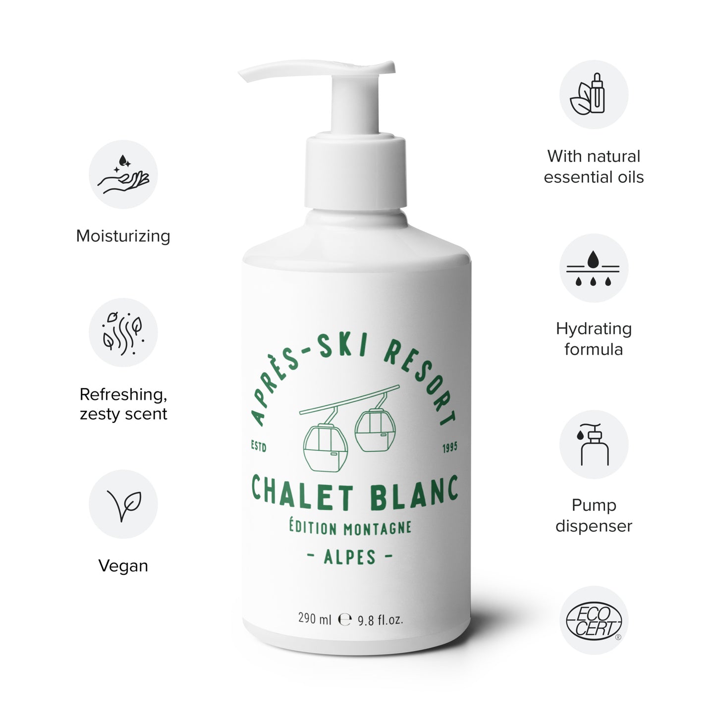 Limited edition refreshing body lotion with alpine-fresh scent