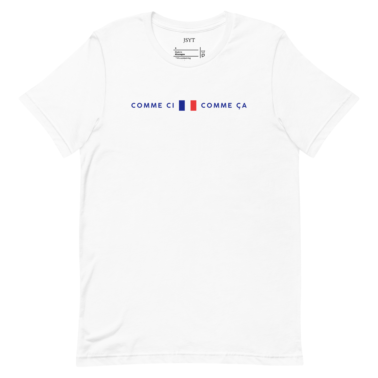 comme ci comme ca printed withe basic t-shirt